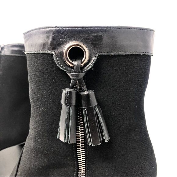 STUART Weitzman Gore-Tex Wedge Tassel Ankle Boots - Picture 4 of 10